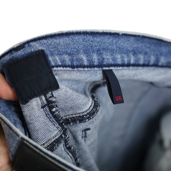 RtA Boyfriend Denim Straight Ryder Paint Distressed Washed Cross 28 Jeans - Picture 9 of 11